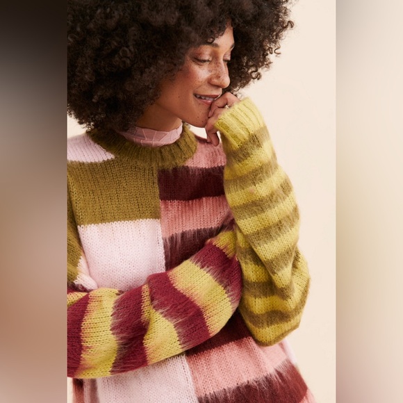 UO The Ragged Priest Wander Oversized Stripe Knit Sweater - Picture 2 of 4